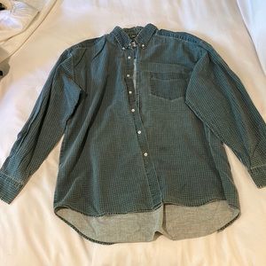 Checkered button up top